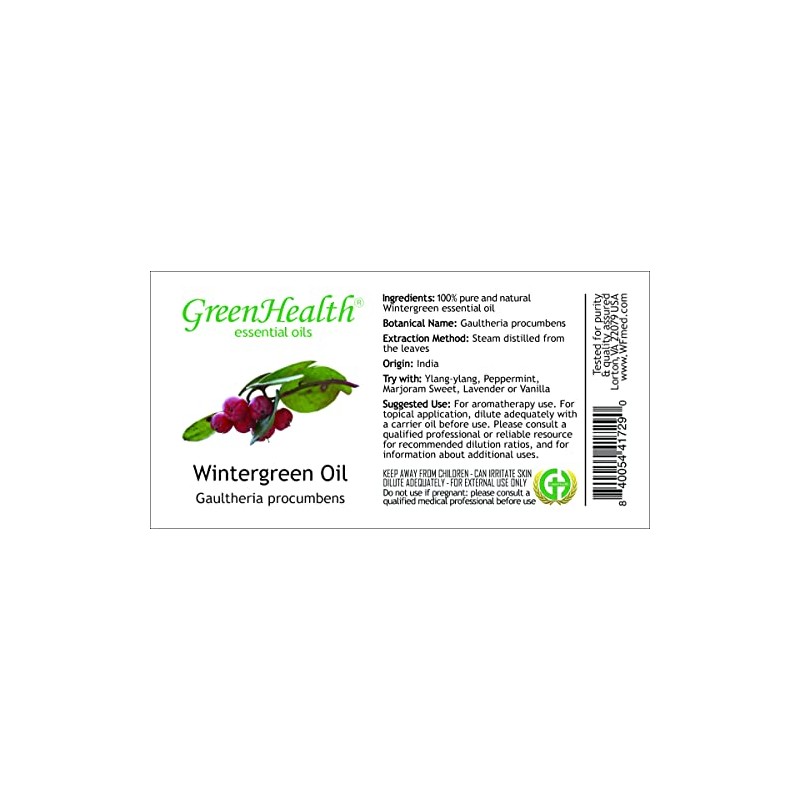 GreenHealth Wintergreen Essential Oil 100% Pure & Natural - 2oz
