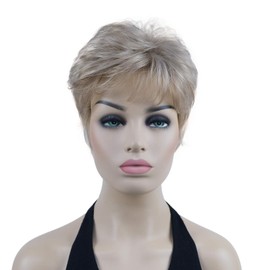 Lydell 6" Women's Short Wigs Soft Wavy Natural Synthetic Wig Layered Movement Classic Styled (H16/613 Blonde Highlights)