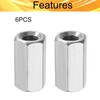Juvielich 6Pcs M5 x 0.8-Pitch 30mm Length Metric Hex Coupling