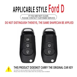 TECART flip remote Key Fob case Cover Fit for Ford F150 F250,FOCUS 3 Escort Kuga EVEREST FIESTA Mustang Edge MKV Fusion, Black Metal Frame-short-blue