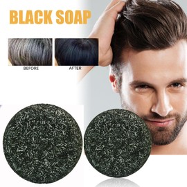 YAMFIUY Gray Hair Reverse Bar, Black Hairs Soap For Men & Women, Hydrating & Moisturizing Scalp Care, For Gray Beard & Mane (2)