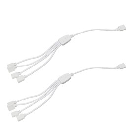 Sscon 2Pcs White LED Light Connector Cable 4Pins 1 to 4 Female RGB Splitter for LED Light Strip