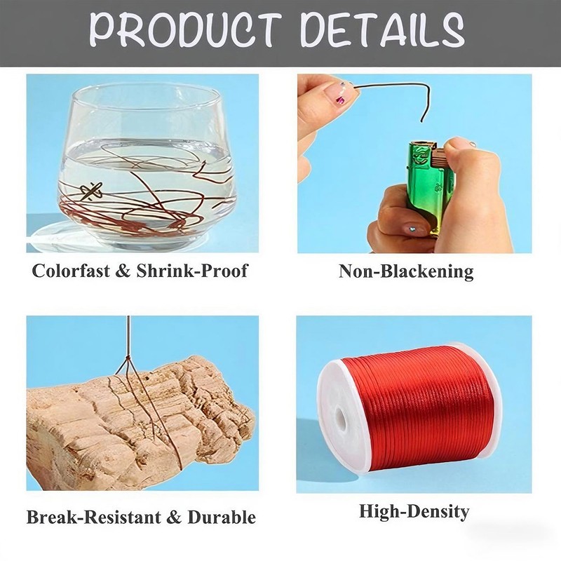 Nylon String for Bracelets, 0.8mm Black Threads for Jewelry Making,