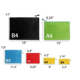 Muka 10 Pack Storage Bags, Mesh Bags, Oxford Material Zipper Pouches for Organizing-Red-A5