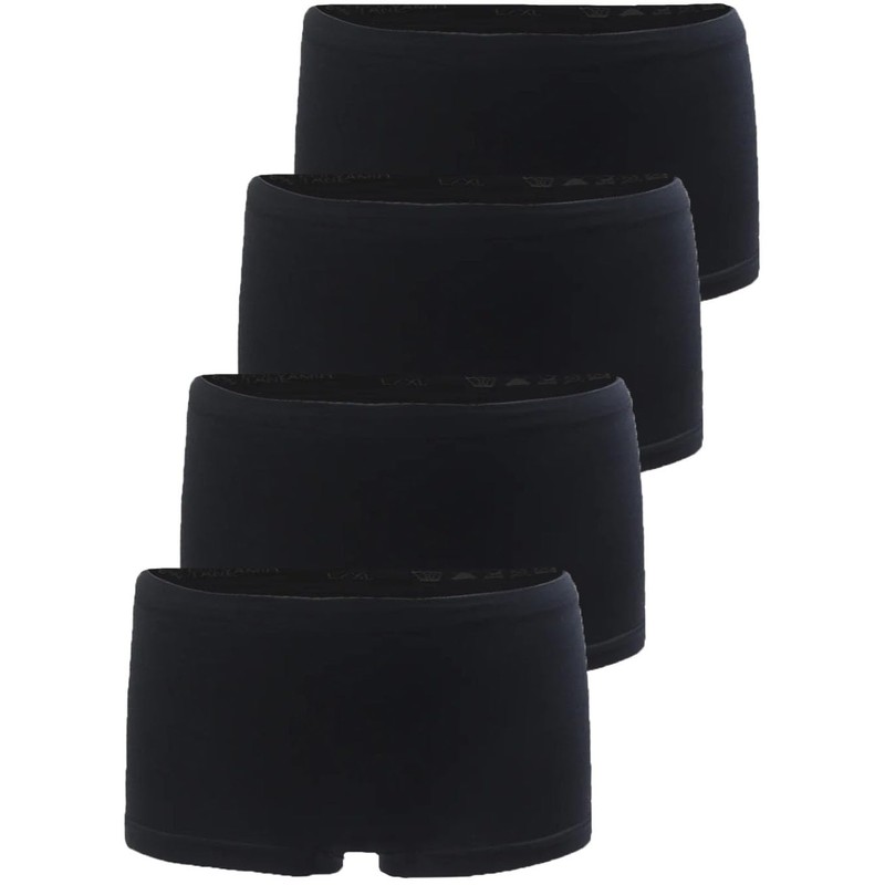 LisaModa Girls' Panty Pack of 4 Seamless Colourful, Plain black