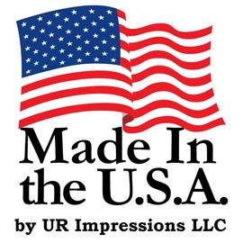 UR Impressions Made in The USA Stamp Decal Vinyl Sticker Graphics for Cars Trucks SUV Vans Walls Windows Laptop Tablet|White|5.5 X 5 inch|JJURI070