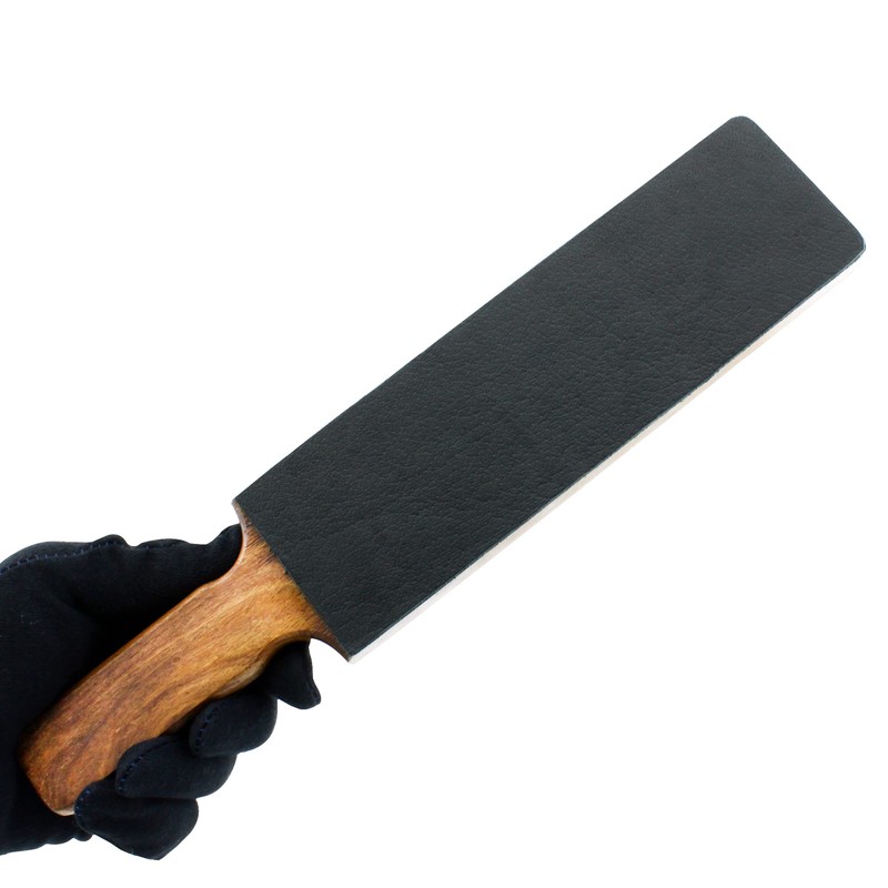 Pure Rose Wood Handle Extra Wide Leather Stick 2 Sided