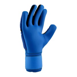 uhlsport Aquasoft HN Goalkeeper Gloves Goalkeeper Football Soccer Gloves with Wrist Fixation - Especially for Wet Weather - Pacific Blue/Black/Fluo Green - Size 10.5