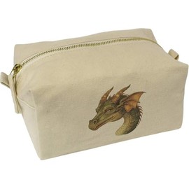 'Green Dragon Head' Canvas Wash Bag/Makeup Case (CS00040102)