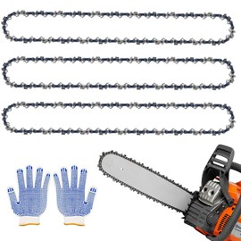 Pack of 3 Saw Chains 3/8 Inch LP 1.3 mm 52TG 35 cm Cutting Length, Chainsaw Chainsaw Chain, Non-Return Chain for Various Chainsaws, Chainsaws, Compatible with Dolmar, Stihl, Einhell, Husqvarna, Makita