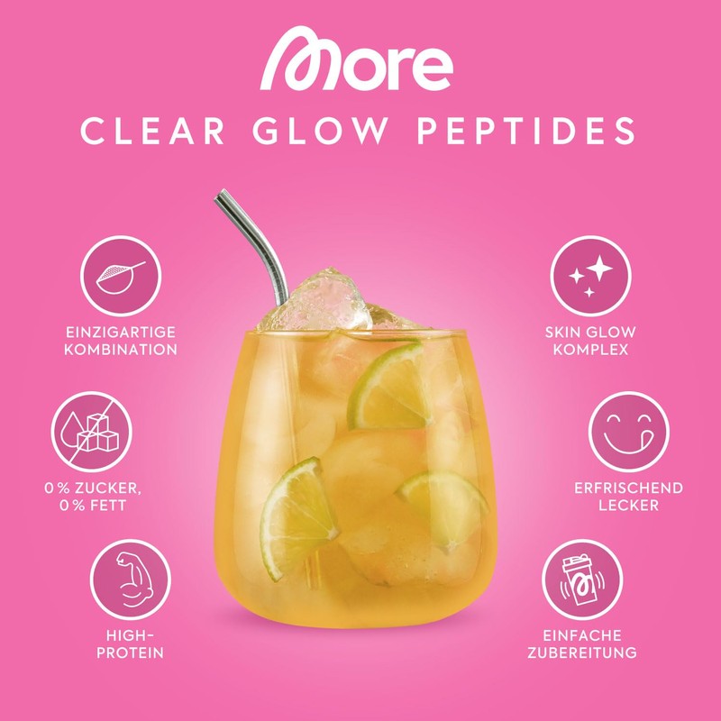 MORE NUTRITION More Clear Glow Peptides, Green Tea Lime, 600