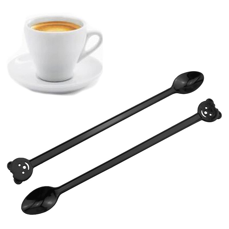 ZZLZX 200PCS Disposable Long Handle Plastic Coffee Stirrer Spoon Sticks,