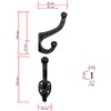 FUXXER 3 x Solid Iron Hooks, Coat and Clothes Hooks,
