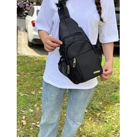 JENAGREEN Waterproof Sling Backpack Crossbody Sling Bag for Women Men, Multipurpose Travel Hiking Adjustable Chest Bag Casual Daypack with Pocket