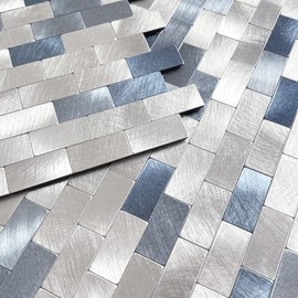 BeNice Peel and Stick Backsplash Kitchen Backsplash Tiles Peel and Stick Metal,Peel and Stick Tile Backsplash for Bathroom Wall Tiles Stickers Blue(5sheets)