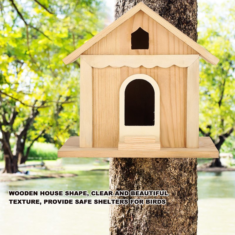 Tomotato Wooden Bird House, Outdoor Garden Decorative Garden Patio Nests