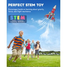 Fullware Rocket Launcher for Kids – 2nd Gen Upgraded Design, Electric Auto Launch, 200ft Flight with Safe Parachute, Outdoor Rocket Toy for Boys & Girls, Birthday Gift for Ages 6-13, Spider Pattern