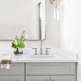 EQLOO 21 Inch Solid White Sidesplash, 1-Piece Bathroom Vanity Sidesplash, Engineered Stone Vanity Sink Countertop Sidesplash