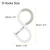sourcing map 3pcs S Hooks 2.4" Plastic Hanging S Shaped