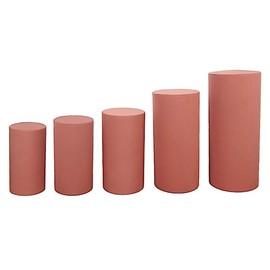Balsa Circle 5 Terracotta Cylinder Pedestal Fitted Spandex Display Stand Covers Set Wedding Party Events Reception Home Decorations Supplies