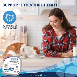 Forza10 Wet Cat Food Intestinal, Fish Salmon Cat Food Flavor, Sensitive Stomach Wet Cat Food for Adult Cats with Gastrointestinal and Digestive Problems (32 Pack)