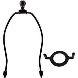 7" Lamp Shade Harp Holder and E26 Light Base UNO Fitter Adapter Converter Finial Set,for Table and Floor Lamps-(Bronze)