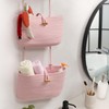 TeoKJ Over the Door Hanging Baskets with Button Strap, 3-Tier