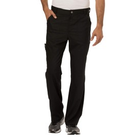 Cherokee Men's Fly Front Pant, Black, Large Tall