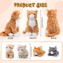 HyDren 5 Pcs Cat Stuffed Animal 13. 78 Inch Large Plush Cat Mommy with 4 Kittens for Boys Girls Birthday Halloween Christmas Party Favors(Orange)