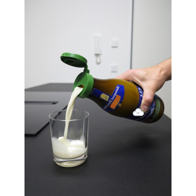 Milk Pourer for Milk Bottles (Set of 2 – White/Green)