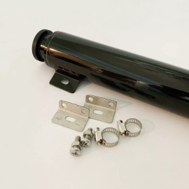 Joyride 15" x 2" Custom BLACK Stainless Steel Overflow Tank - Coolant Recovery Tank