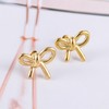 ALEXCRAFT Bow Earrings Gold/Silver Hoop Earrings Women's Zirconia Penlen Bow