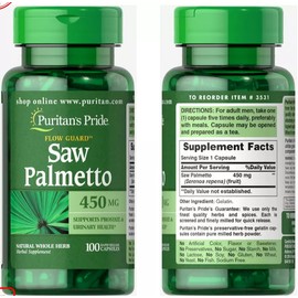 2 Pack Saw Palmetto 200 Caps (2x100) Prostate and Urinary Track Health 450mg