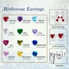 Earrings for Women, S925 Sterling Silver Birthstone Heart Studs Earring