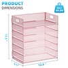 Marbrasse 2 Pack Desk Organizer with Handle, 6 Tier Paper