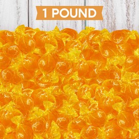 Butterscotch Hard Candy Discs Bulk 1lb - Individually Wrapped Butter Scotch Candies For Party Favors, Office Treats & Sweets - Approx 72 Pieces