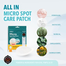 Laflare Micro Spot Care Patch, Self-Dissolving Microdart Acne Pimple Patch for Zits and Blemishes | Spot Targeting for blind, Early-stage, Hard to reach zits for face and skin.patented (MEDIUM 17mm)