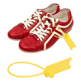 QANYEGN 100Pcs Plastic Anti Theft Bag Tie, Disposable Anti Theft Self Locking Tie, Yellow Numbered Security Zip Ties, Disposable Cable Zip Ties for Clothes, Suitcase Shoes, Bag Label Tag (195mm)