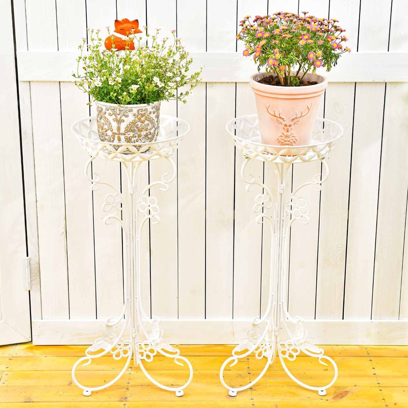 Sungmor Lightweight Metal Flower Pot Stands - 2 Pack 29.7