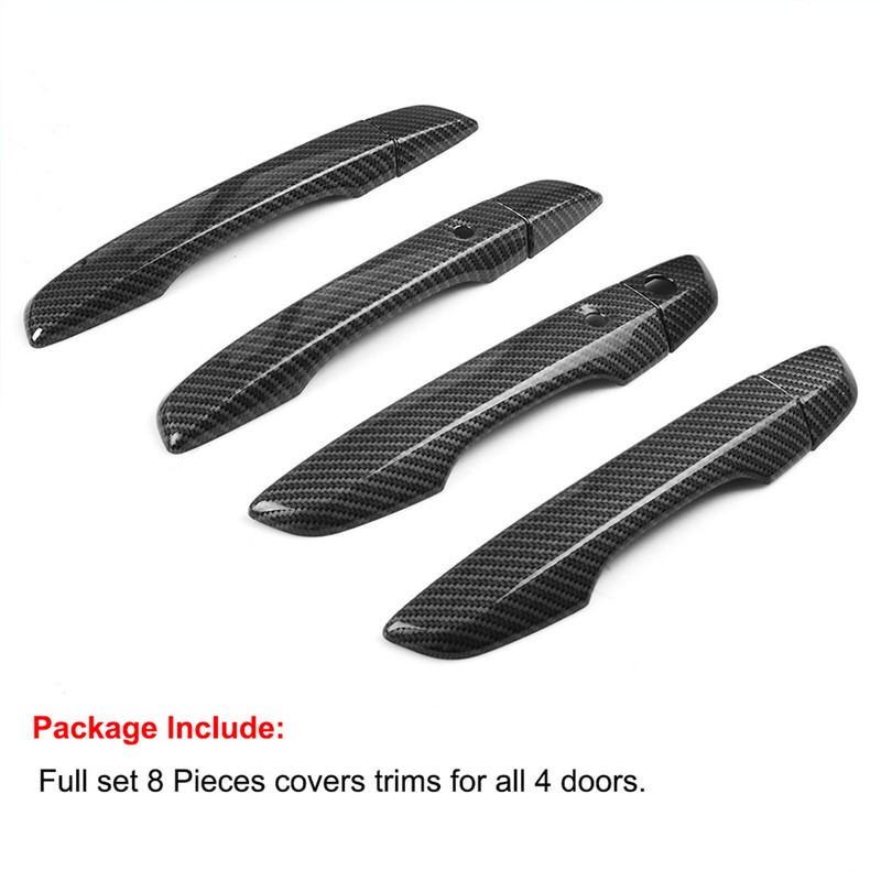 Door Handle Trim Cover Carbon Fiber Style Decoration Fit for