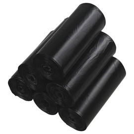 Ramddy Bolsas de Basura Pequeñas de 1.5 Galones, Negro, 6 Rollos/150 Unidades