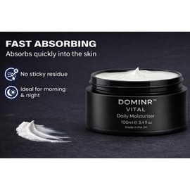 Men’s Face Moisturiser 100ml – Non-Greasy, Fast Absorbing Daily Cream for Sensitive Skin, Made in UK