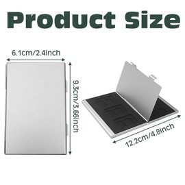 KASESSS Pack of 2 SD Card Storage, 12 and 15 Card Slots for SD Micro SD TF Cards Memory Cards Case Aluminium Alloy SD Card Case Double Layer SD Card Case Portable SD Card Box