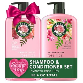 Herbal Essences Shampoo & Conditioner Set, Smooth Collection, Paraben-Free, Color-Safe, with Rose Hips & Vitamin E, 29.2 Fl Oz Each, 2-Pack