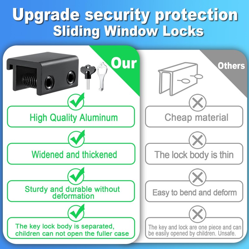 HYIEOU Sliding Window Locks (6 Sets), Secure Window Lock with