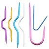 Tegg Knitting Accessories 9PCS Aluminum Cranked Cable Needles U-Cable Stitch