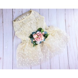 House of FurBaby Wedding Flower Dog Dress | The Elsa | Dog Wedding Dress | Succulent Wedding | Flower Girl Dog Dress