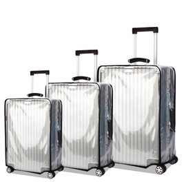 3 piece Luggage Cover Protectors Set for Suitcase Tsa Approved Clear PVC Fits 20 24 28 inch luggage