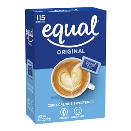 EQUAL 0 Calorie Sweetener, Aspartame and Acesulfame-K Sweetener Packets, Zero Calorie Sugar Alternative, Erythritol Free, 115 Ct (Pack of 12)