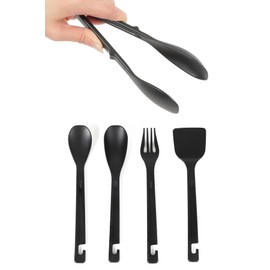 Kamakura NaFro "Tong Former" Camping Cutlery, Tongs, Forks, Spoons, Set of 4, Made in Japan, Tsubamesanjo
